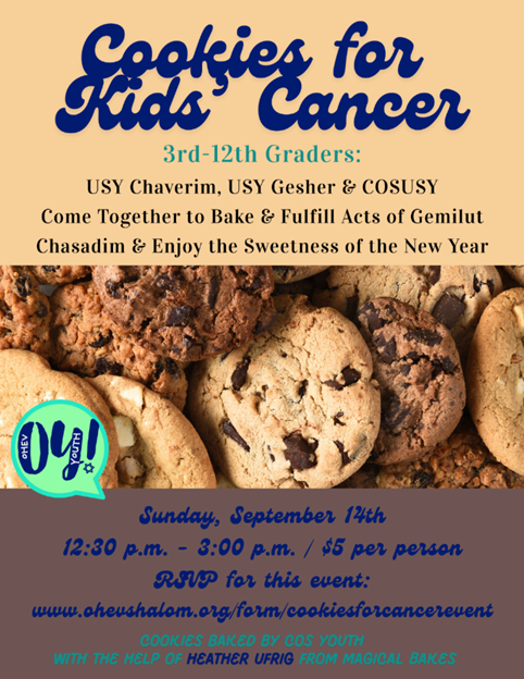 Congregation Ohev Shalom - USY Chaverim, USY Gesher, COSUSY - Cookies for Kids Cancer Youth Event