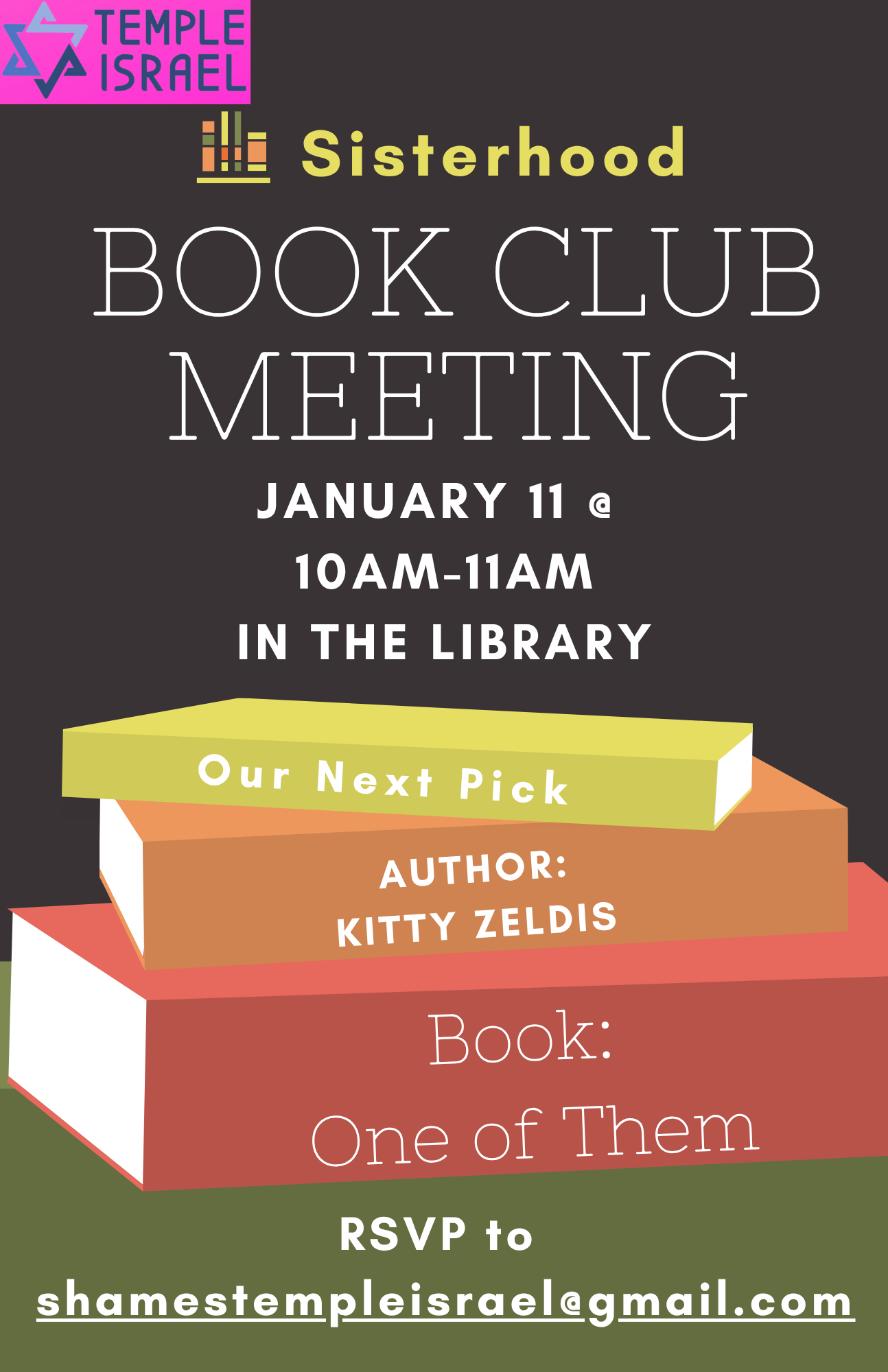 Temple Israel Book Club: One of Them by Kitty Zeldis