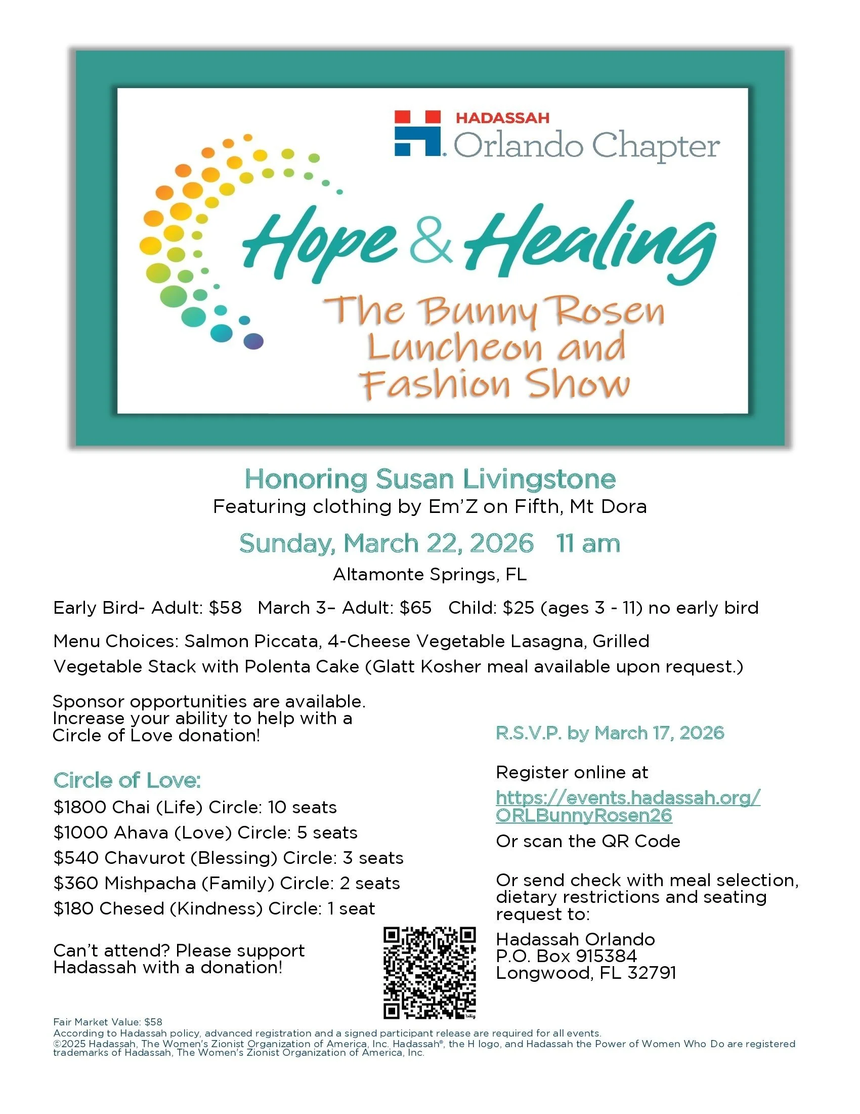 Orlando Hadassah Bunny Rosen Fashion show