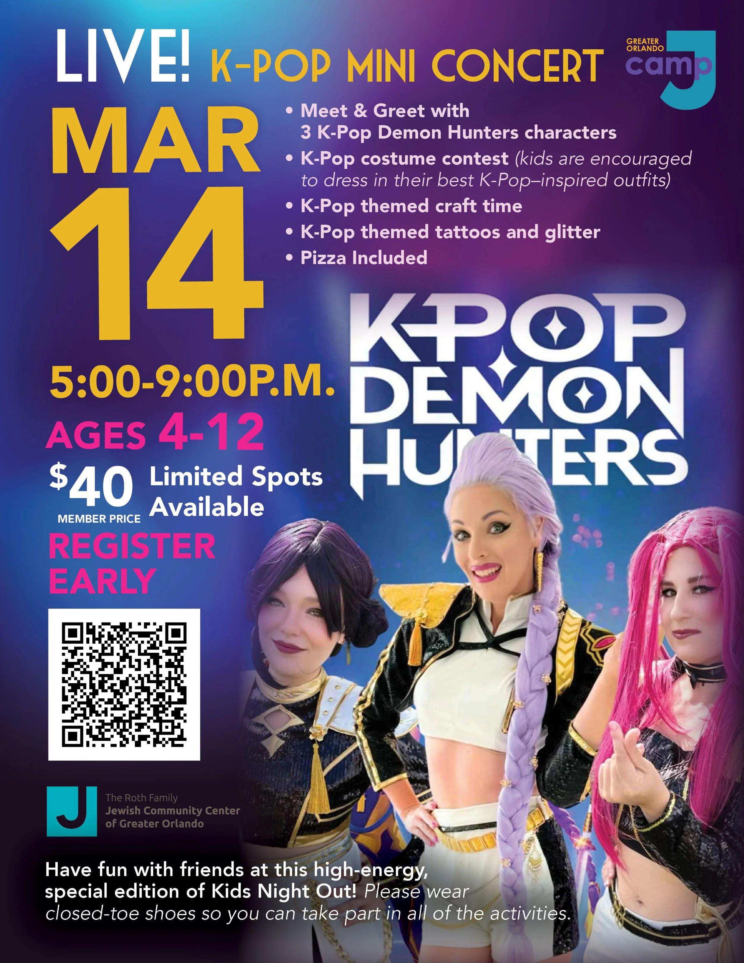 K-POP DEMON HUNTERS - KIDS NIGHT OUT AT SHALOM ORLANDO