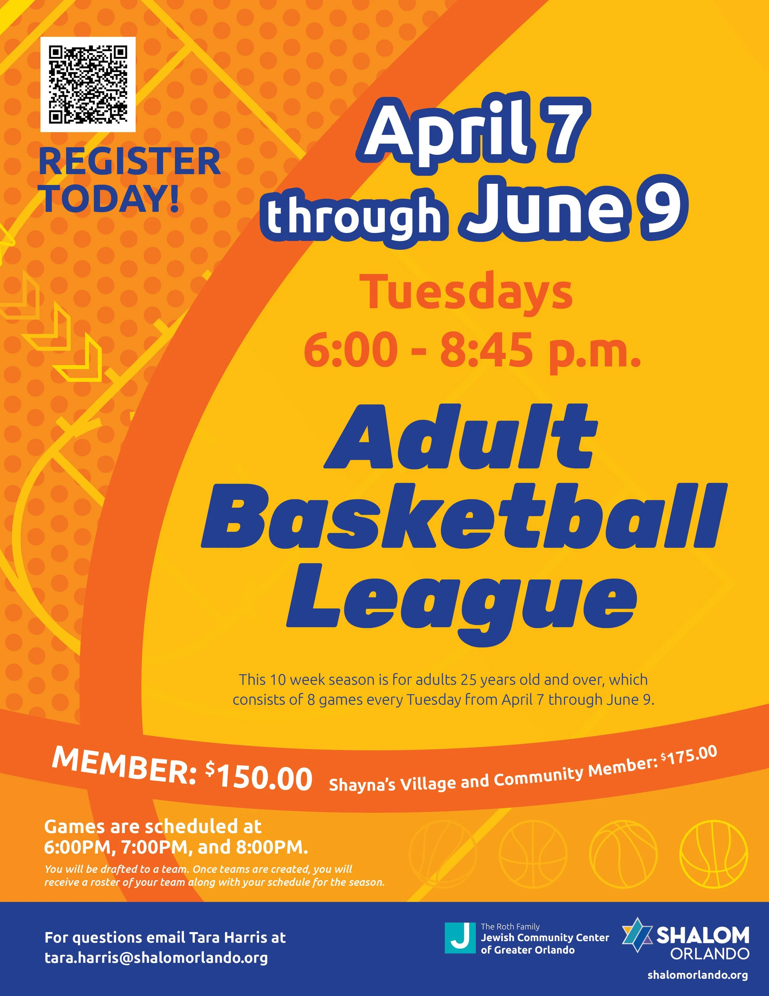  Adult Basketball League at Shalom Orlando