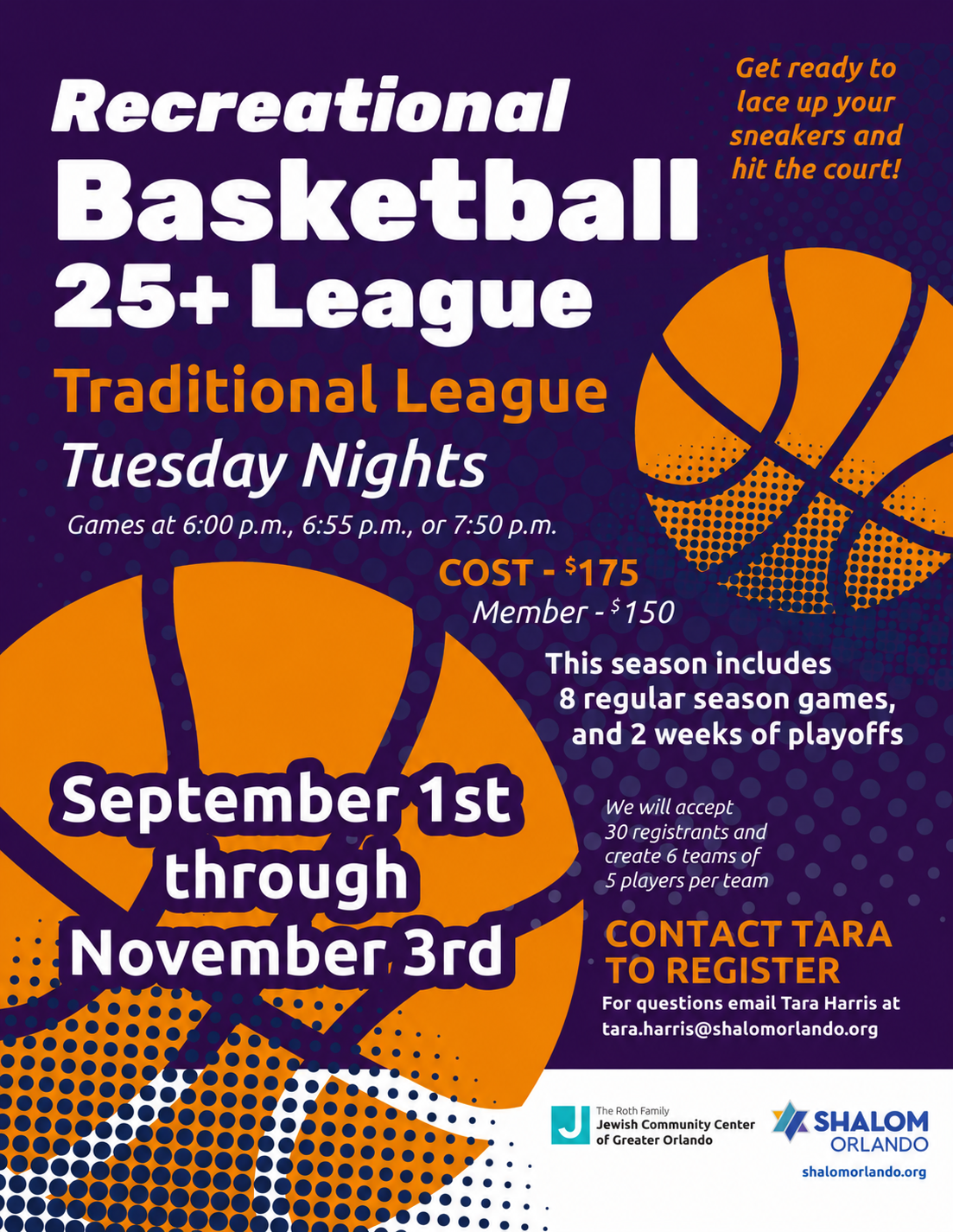 Adult Basketball League at Shalom Orlando