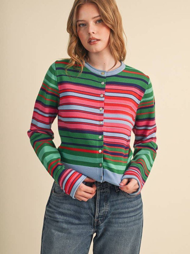 Multi Striped Cardigan