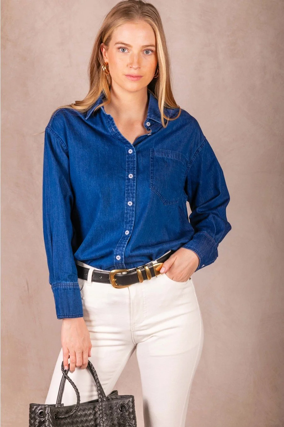 Dark Denim Button Down