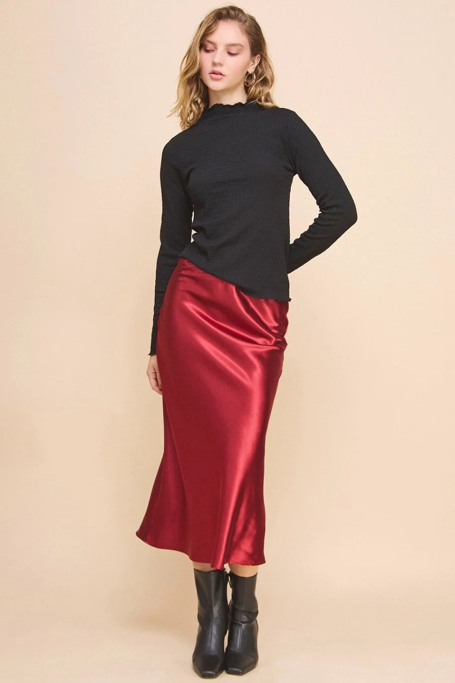 Anniston Slip Skirt in Burgundy