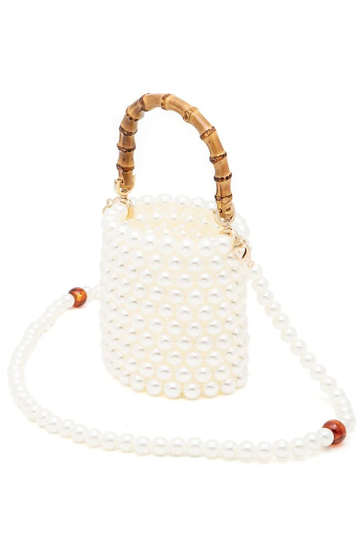 Beaded White Purse