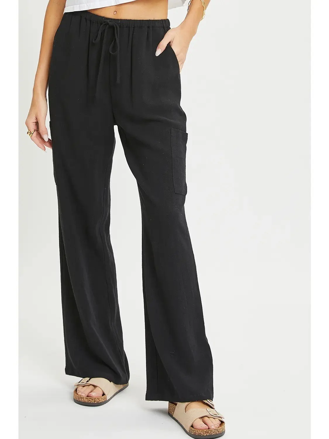 Black Elastic Waist Pants