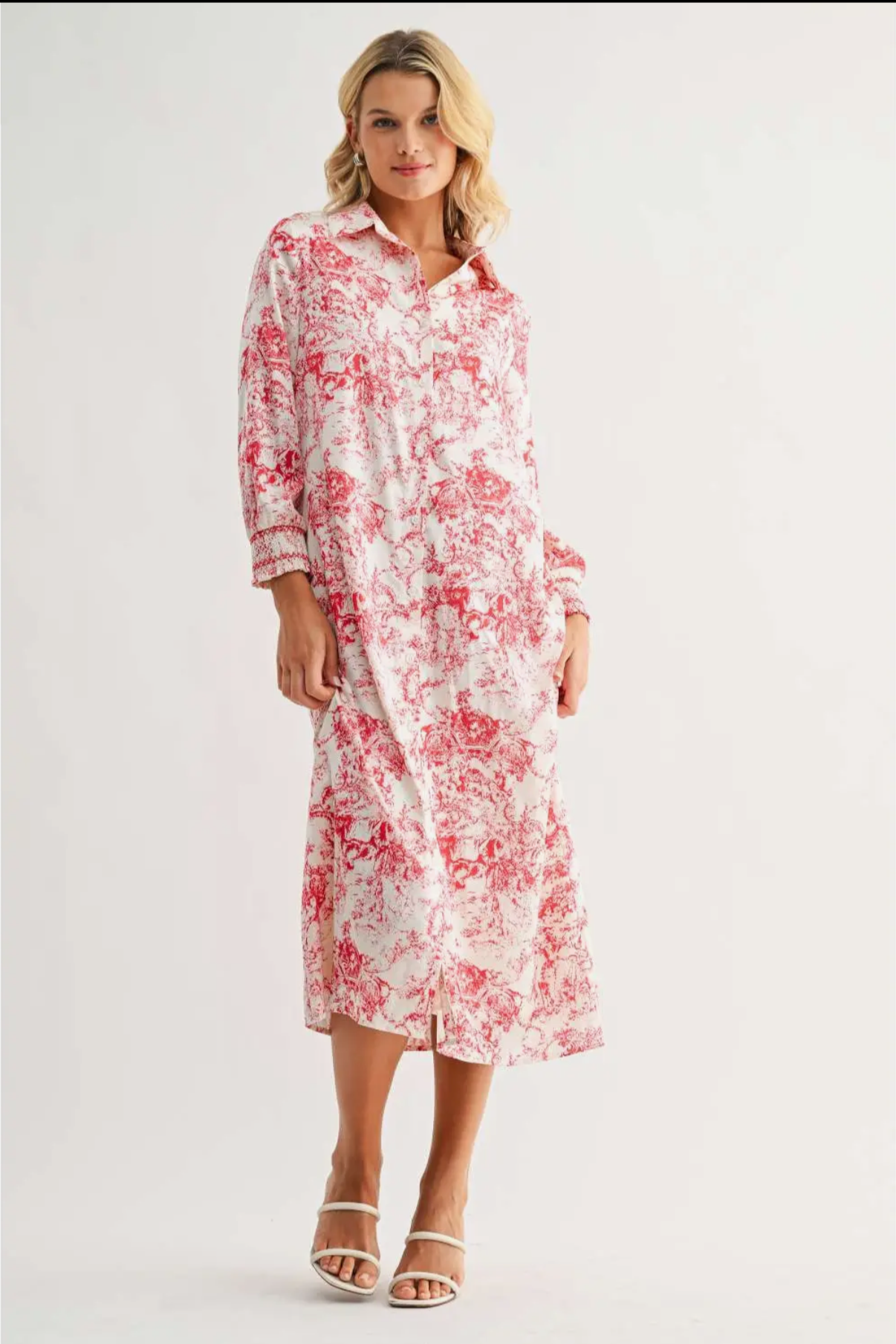 Red Toile Maxi Dress