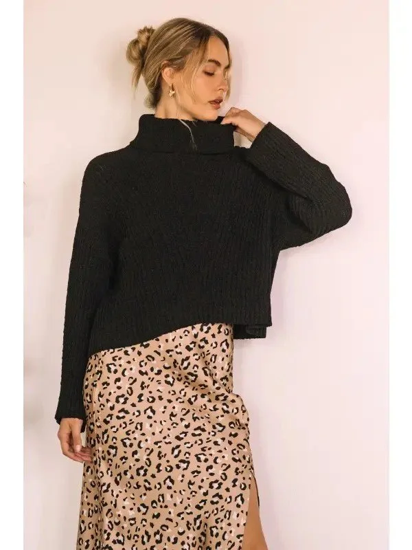 Ribbed Black Sweater
