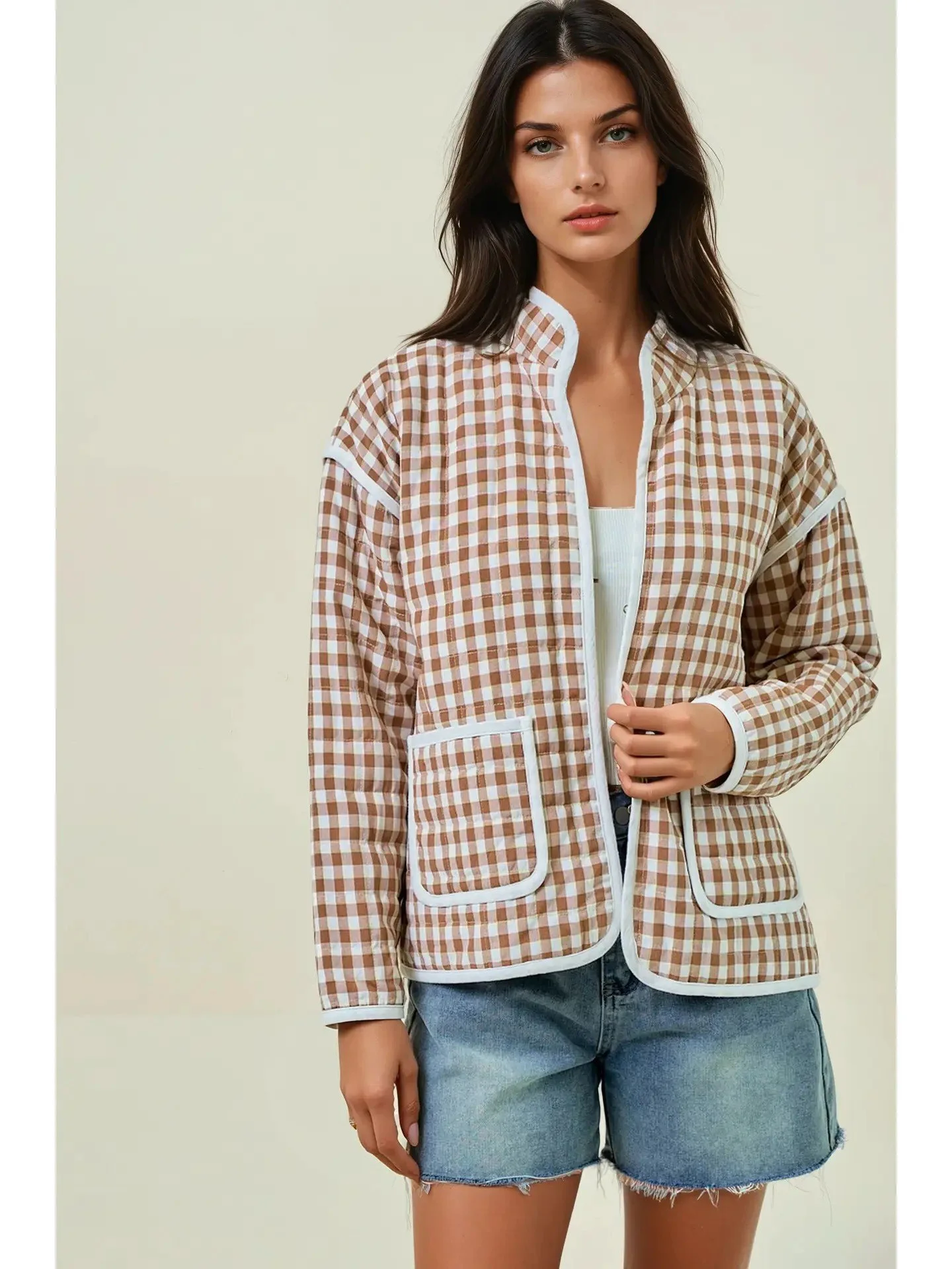 Khaki Gingham Jacket