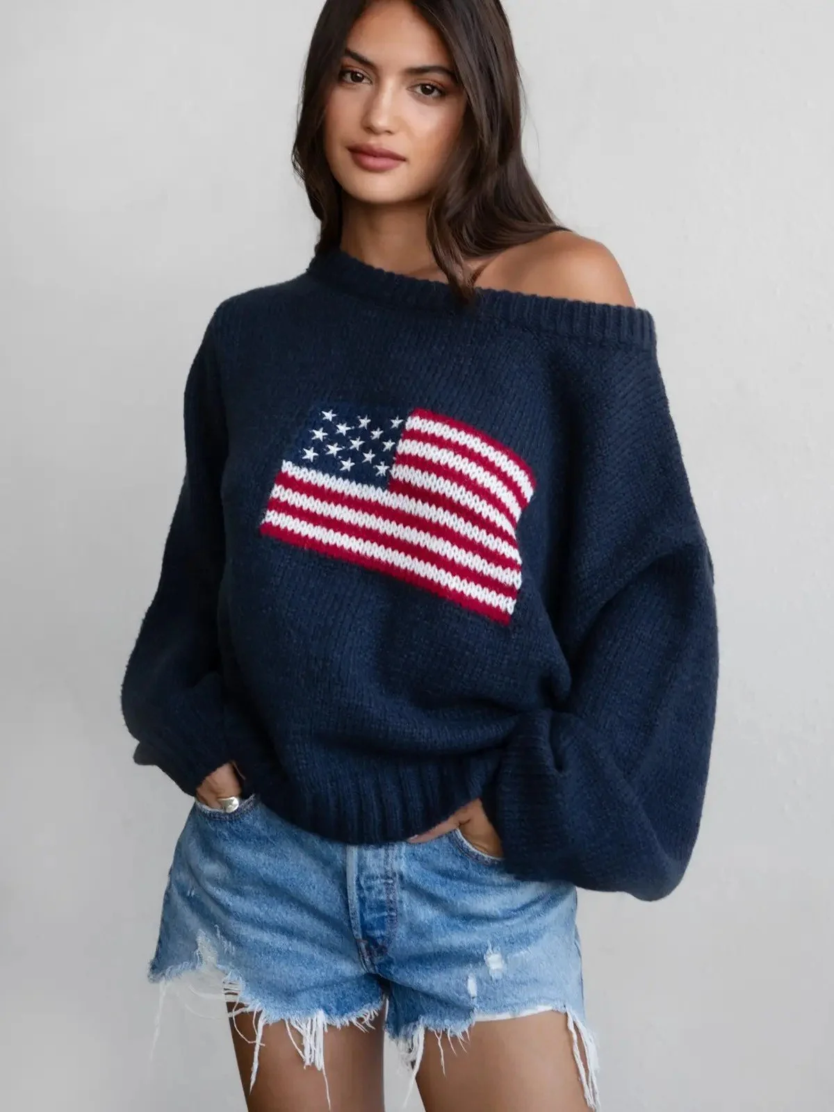 Preppy American Flag Sweater