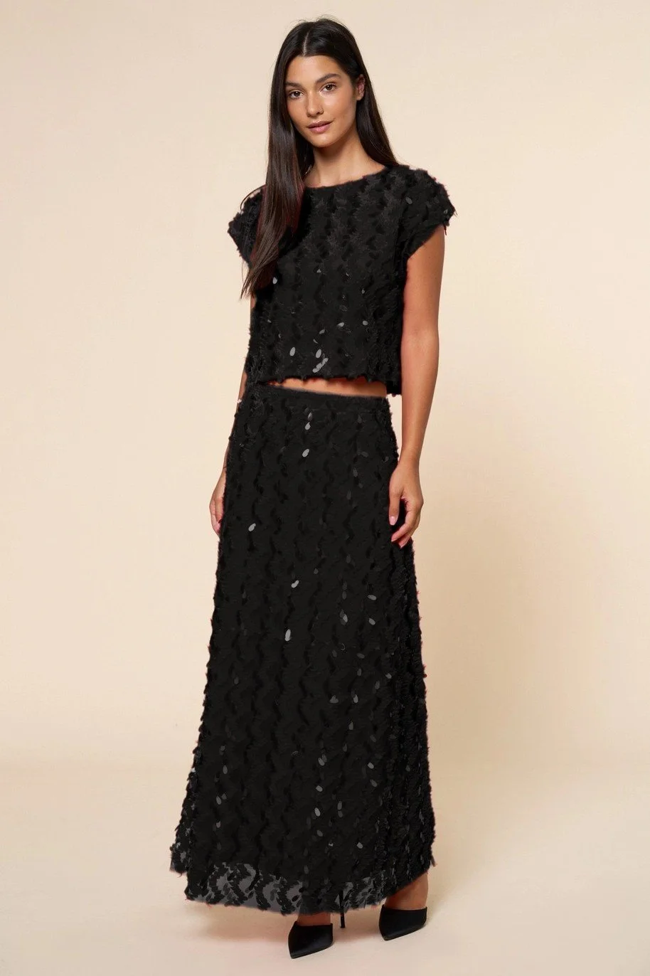 Black Sequin Skirt