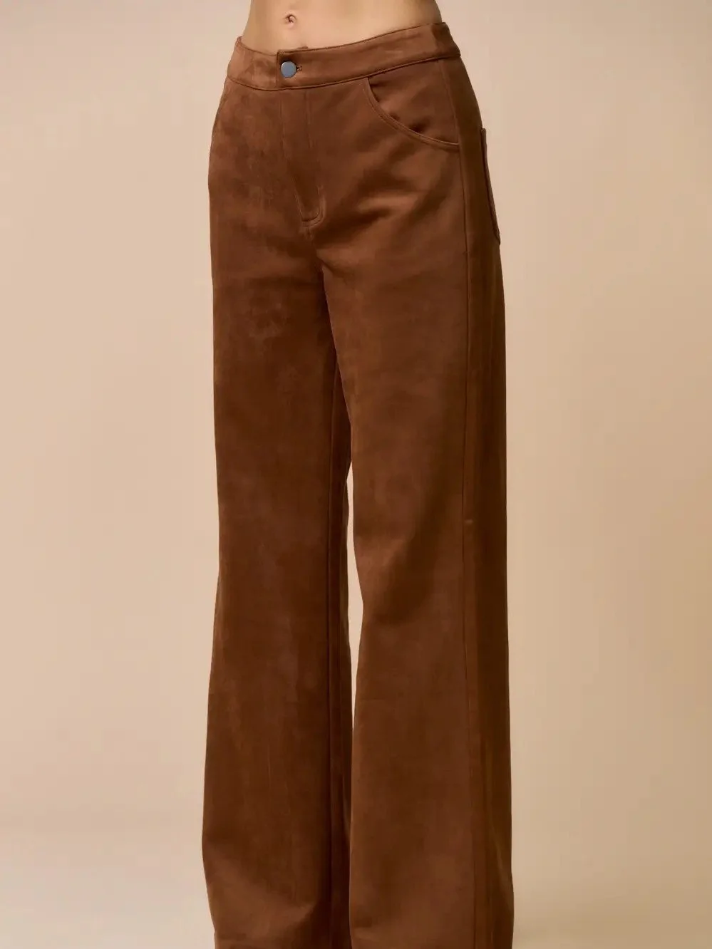 Cord Detailed Suede Pants

