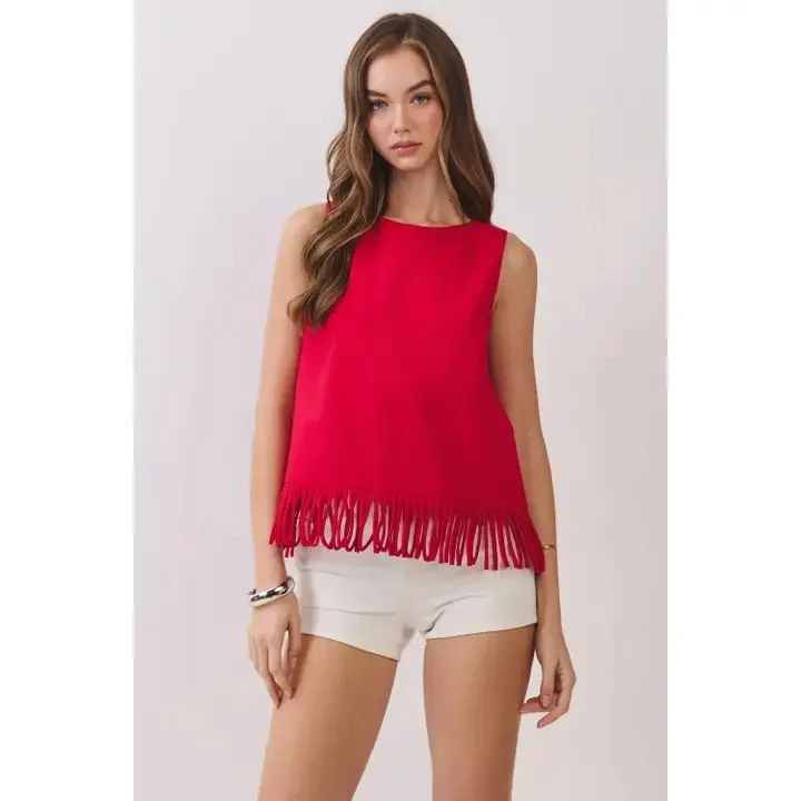 Red Fringe Top