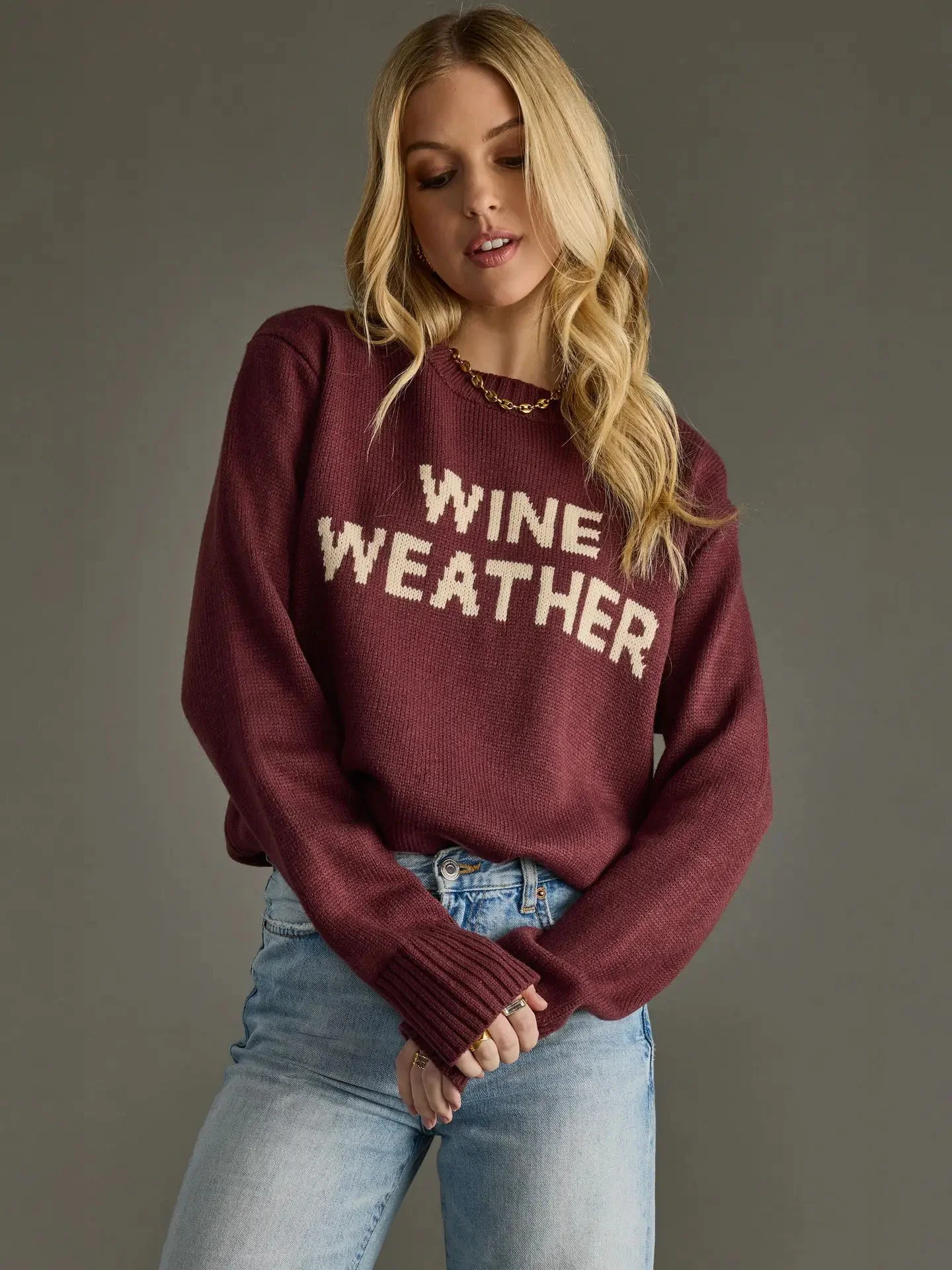 Burgundy Wine Weather Sweater