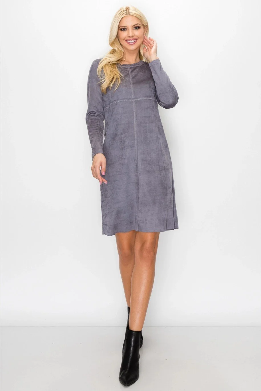 Grey Suede Dress