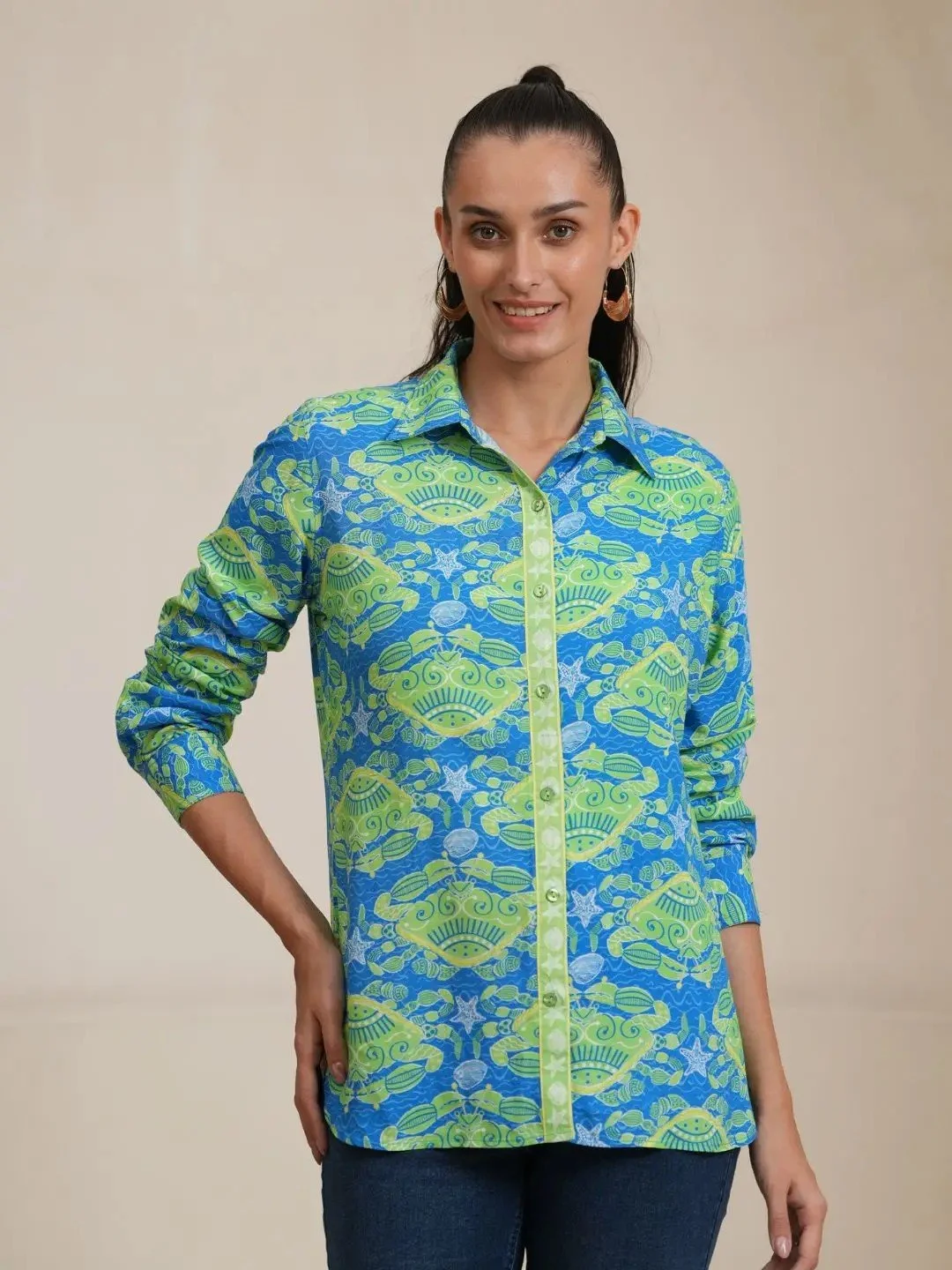 Bright Fish Button Down