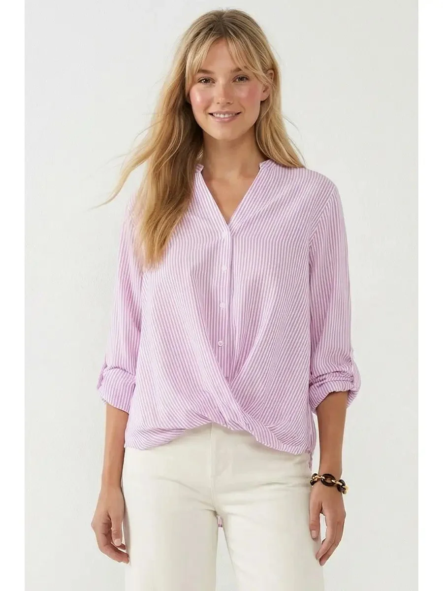 Cotton Stripe Pink Shirt