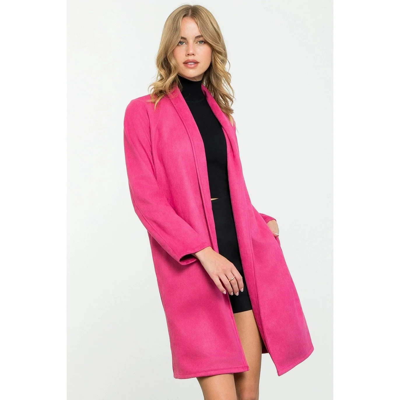 Hot Pink Suede Coat