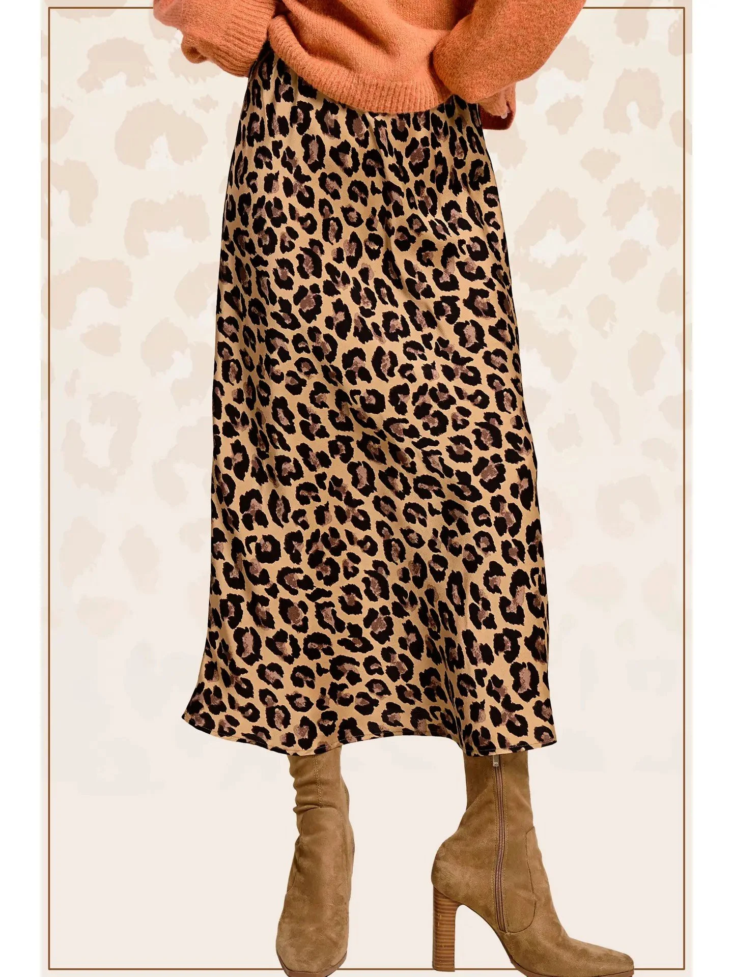 Satin Leopard Skirt