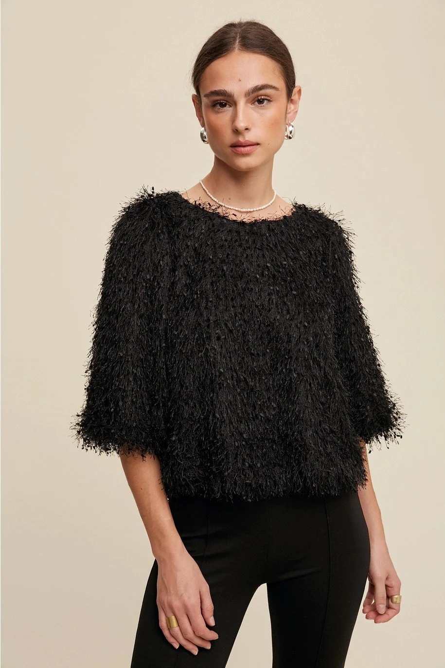 Fringed Festive Sweater
