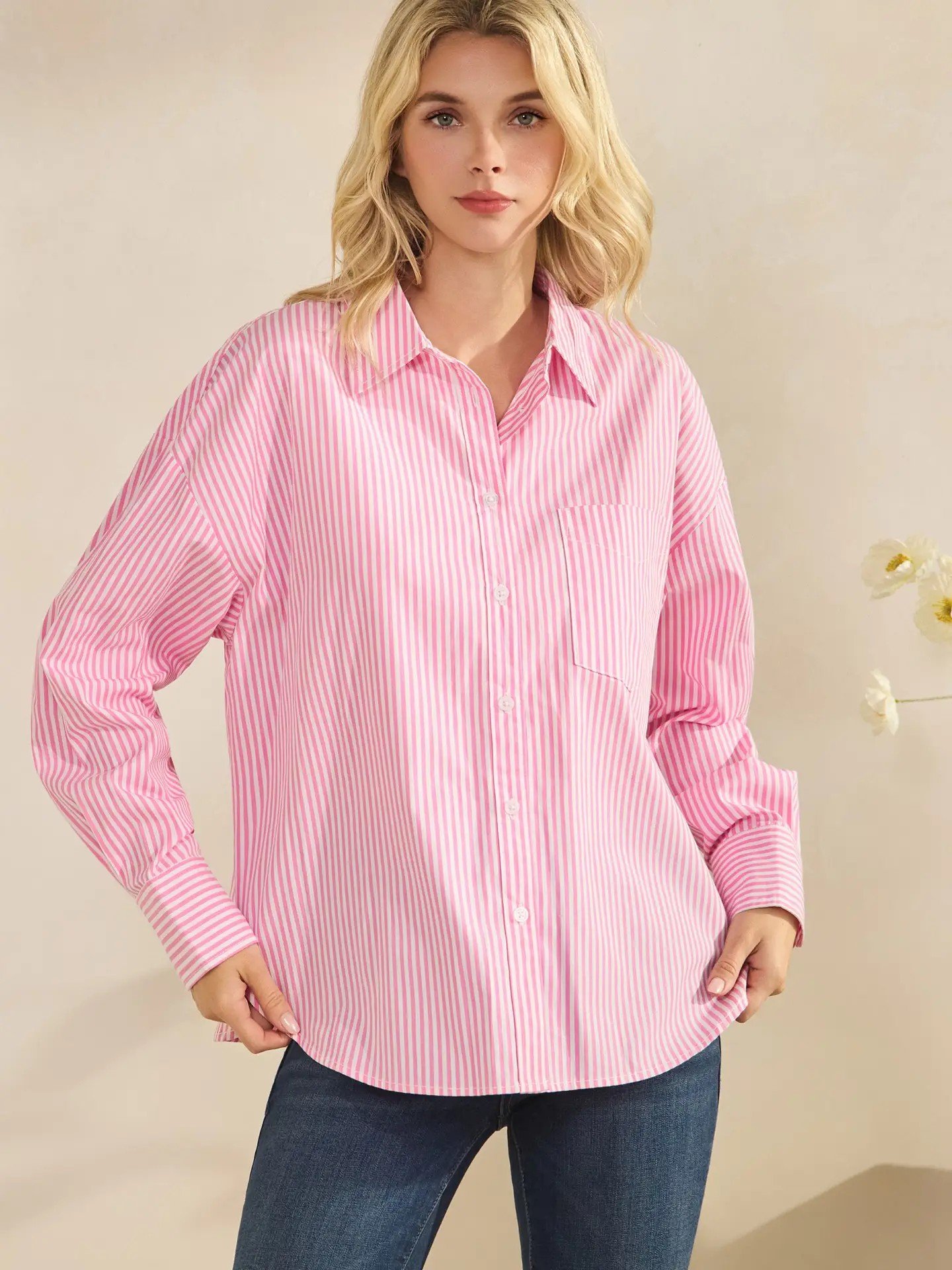 Pink Stripe Button Down