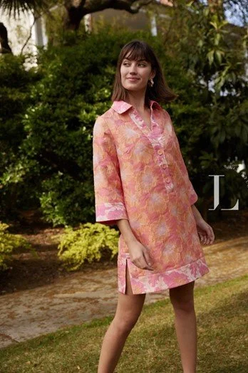 Coral Jacquard Caftan 195.00