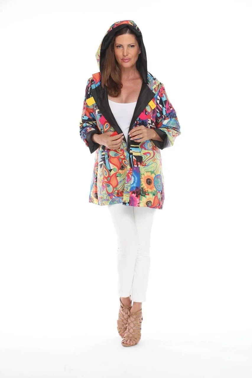 Reversible Rain Coat in Red and Black