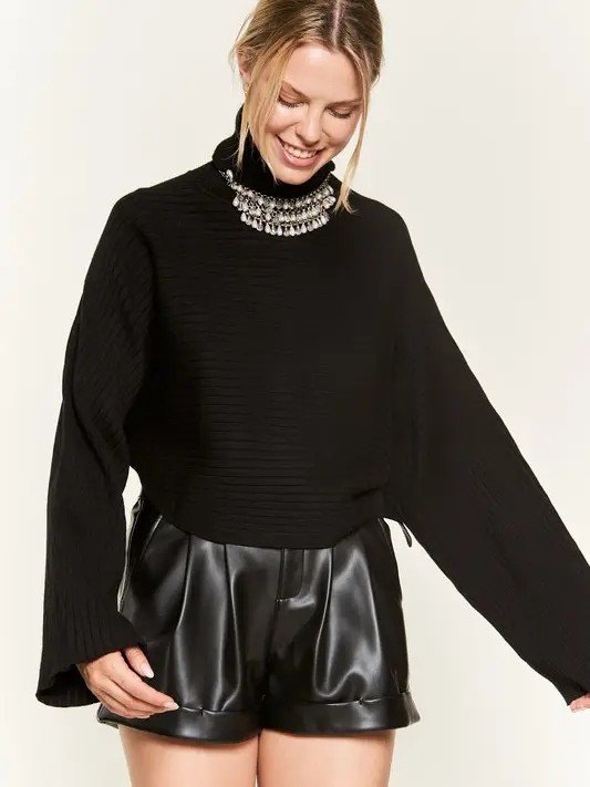 Mock Black Turtleneck