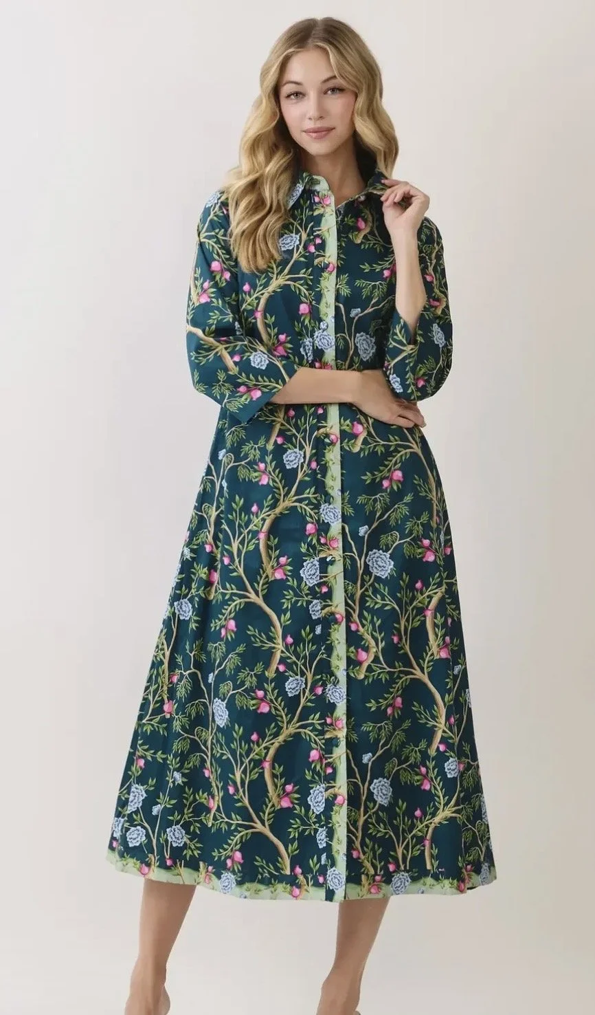 Botanical Button Down Maxi