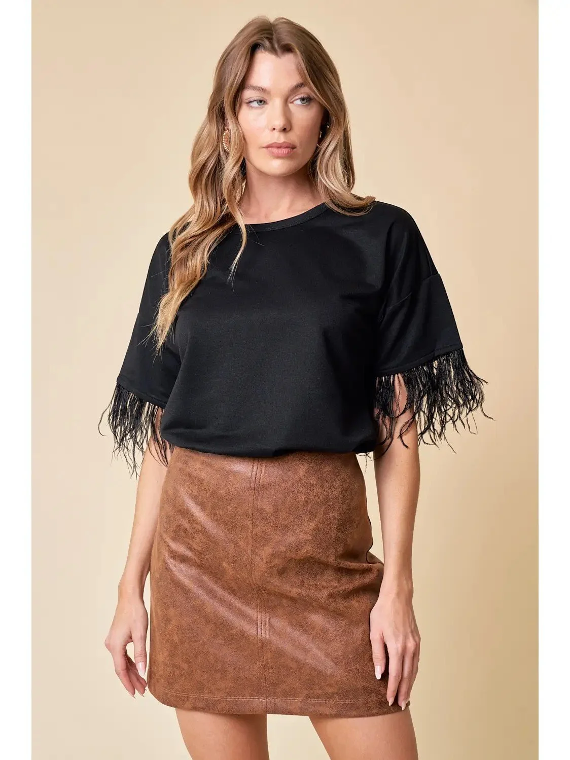 Little Bit Of Sass Black Fringed Top
