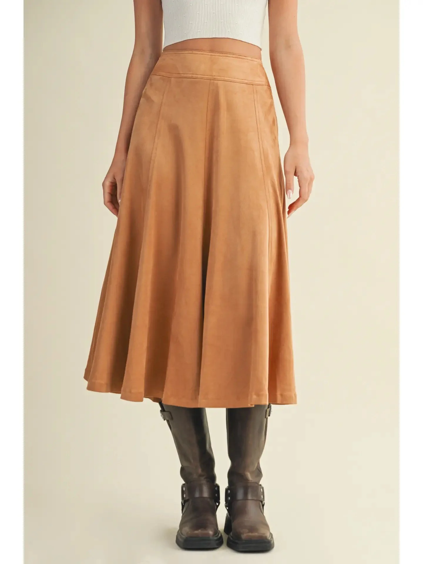 Suede Midi Skirt