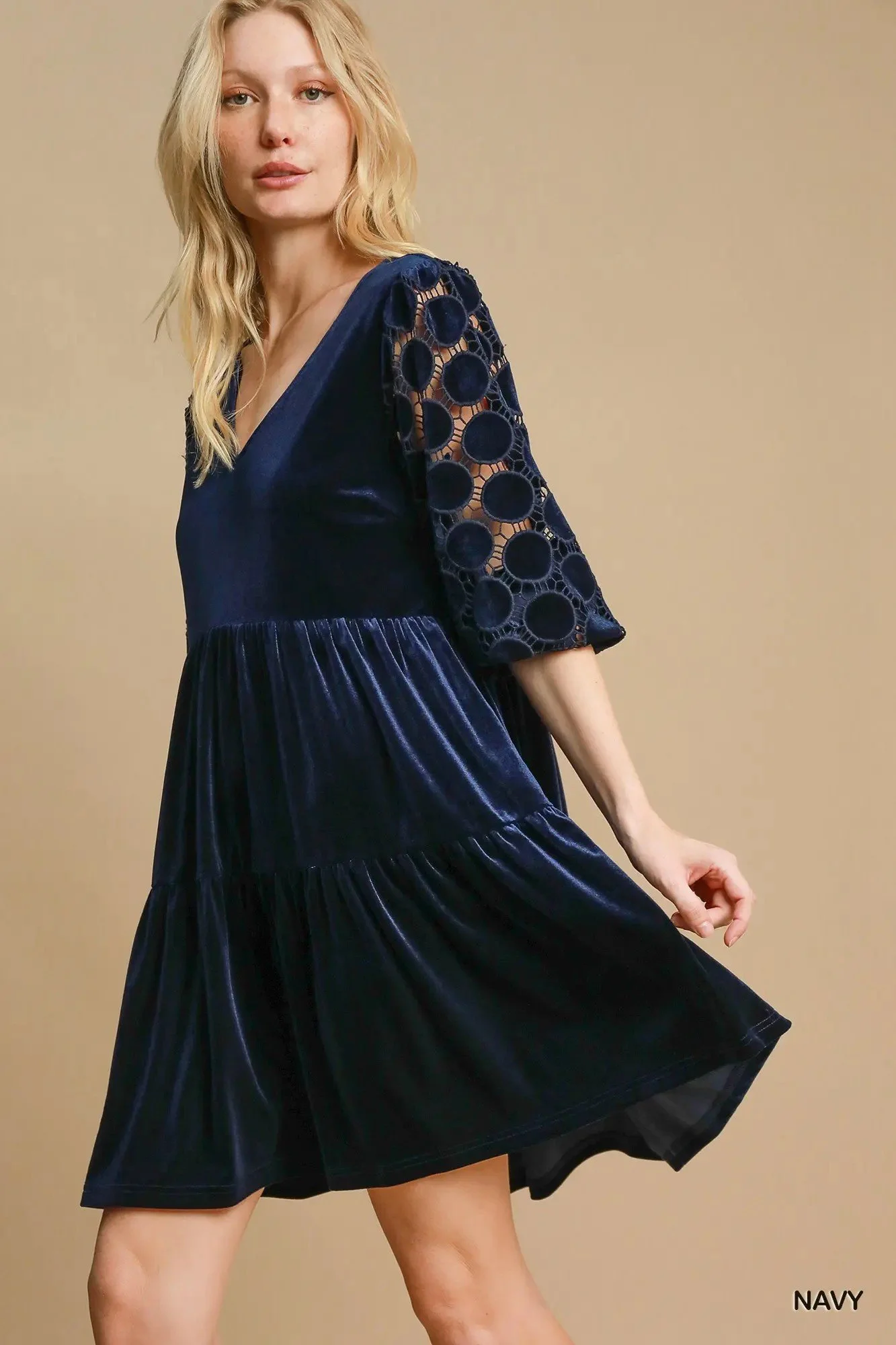 Blue Velvet Mini Dress