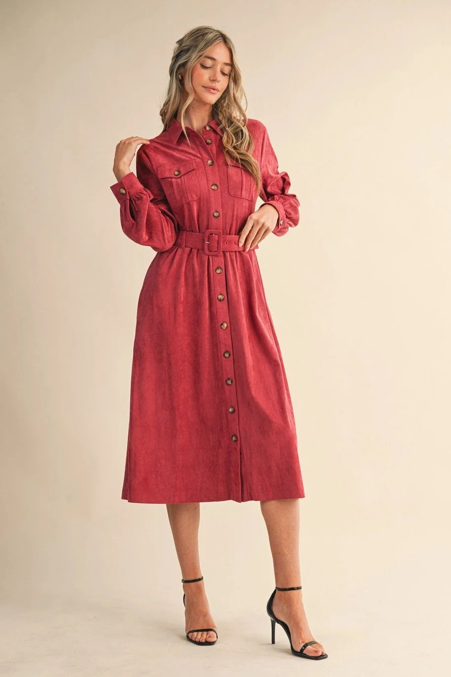 Dusty Berry Corduroy Dress
