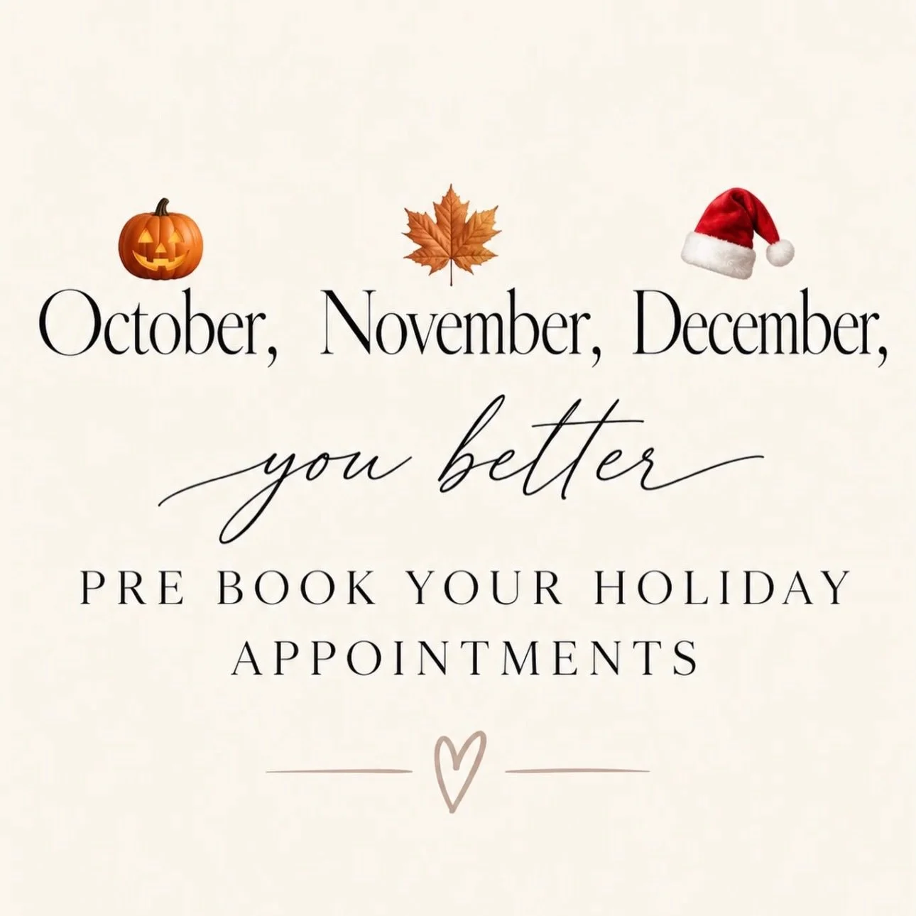 A LITTLE HOLIDAY HEADS UP 🤎✨

Somehow the holidays are already right around the corner, and my November + December books are starting to fill.

If fresh color is part of your holiday plans, now is the perfect time to get your appointment on the book