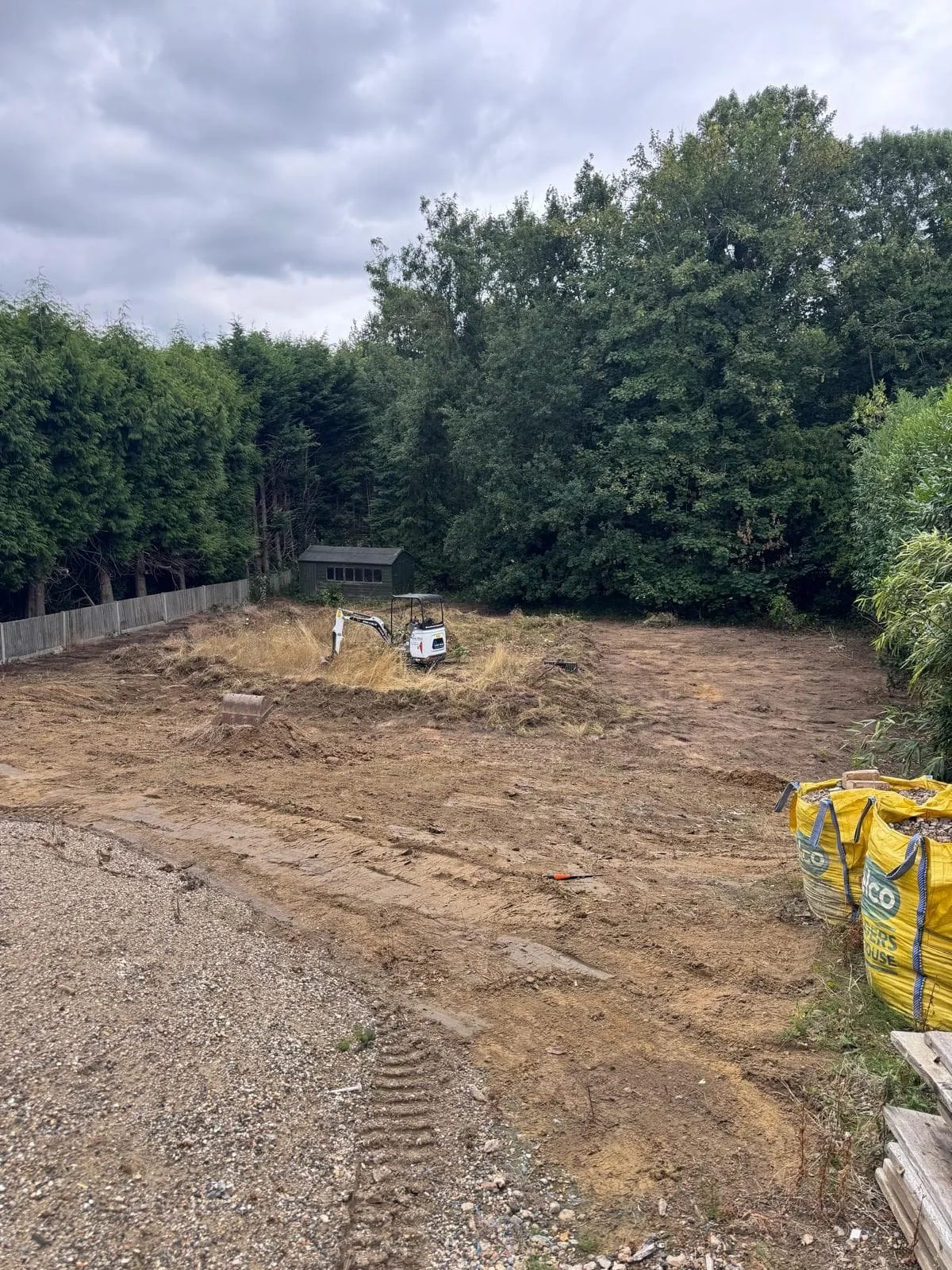 Vegetation stripped back and the first main section of ground opened up during the clearance process.