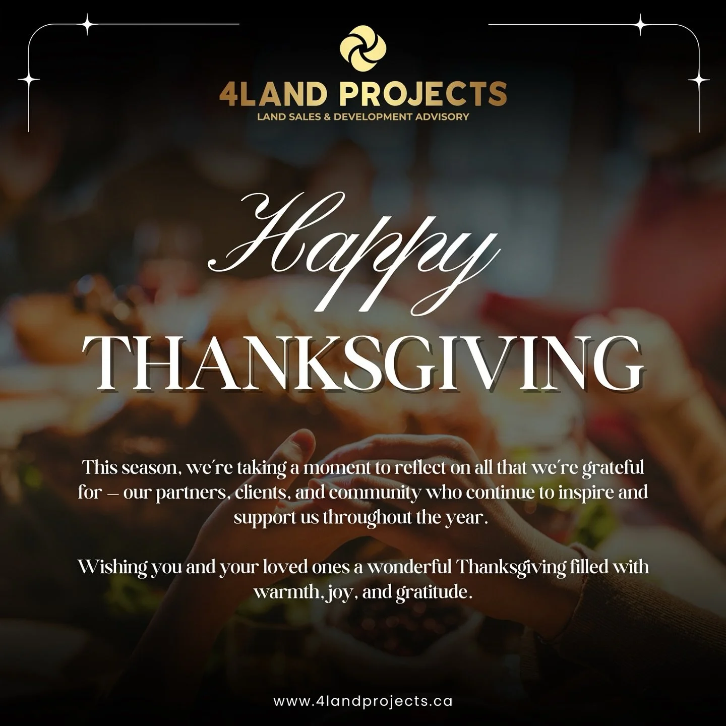 Happy Thanksgiving!
This season, we’re taking a moment to reflect on all that we’re grateful for — our partners, clients, and community who continue to inspire and support us throughout the year. 
Wishing you and your loved ones a