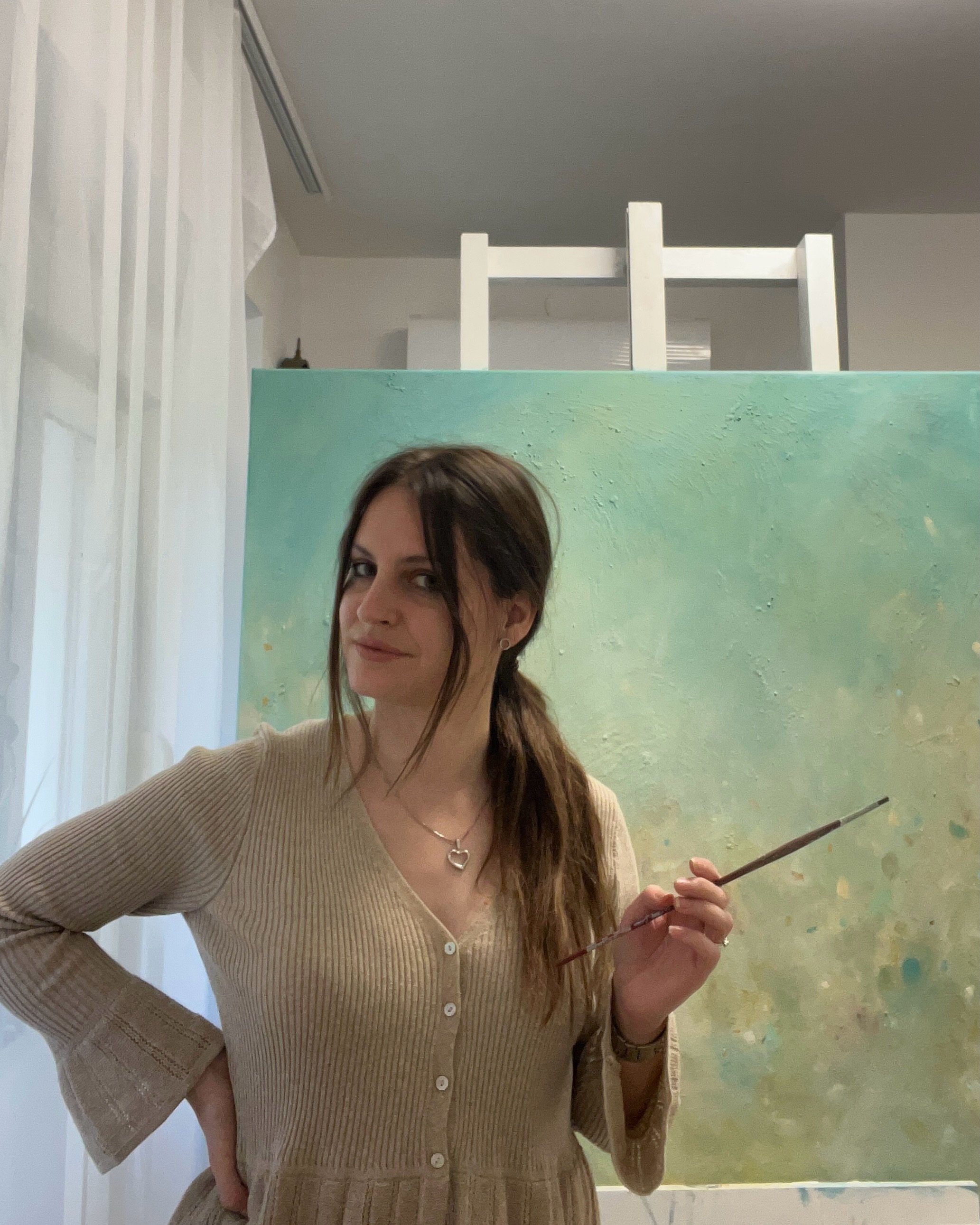 I am wondering where the line is between the artist and the artwork? 
.
.
.
#artist #slikarstvo #artistinstudio #oilpainter #painting