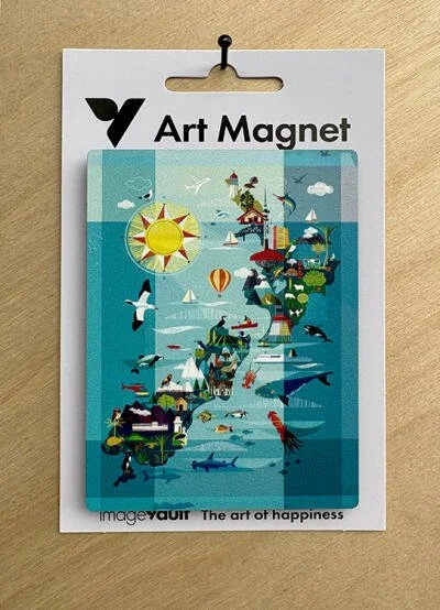 NZ Map Art Magnet