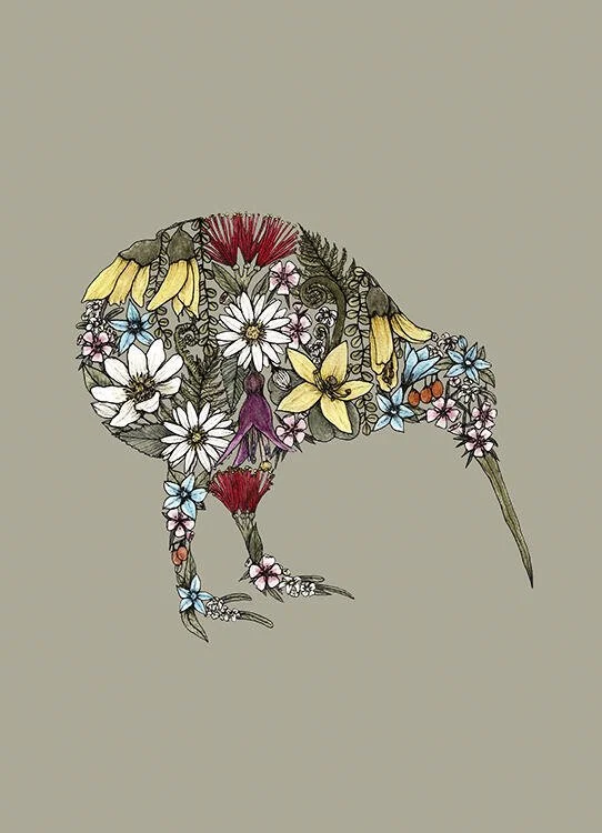 Kiwi Flora Art Magnet