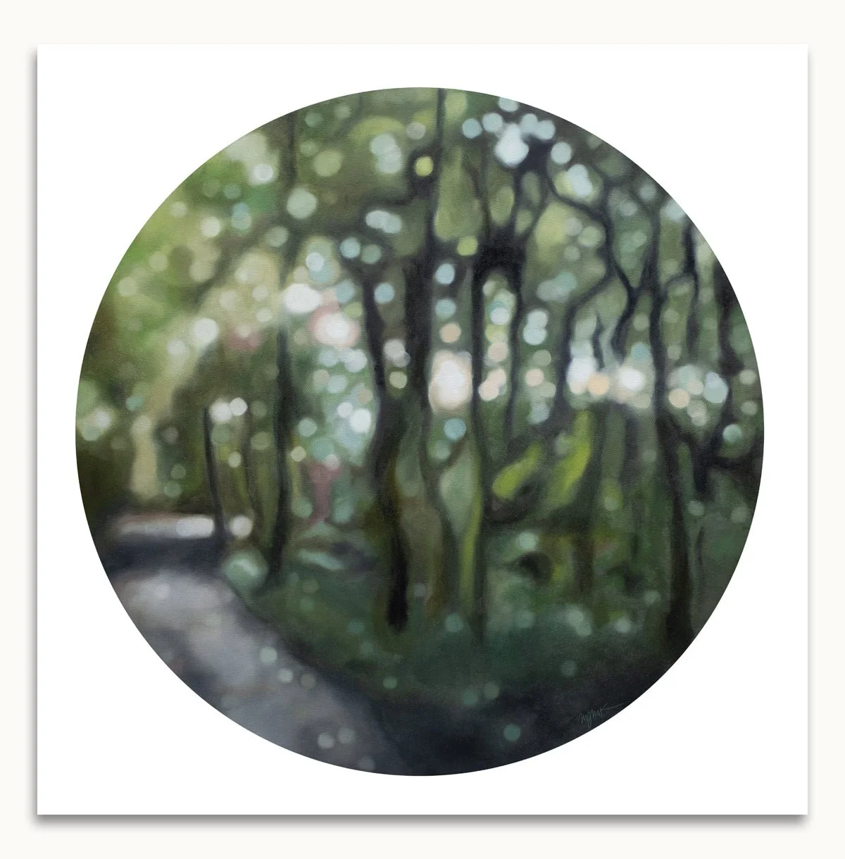 Trusting the Path - bokeh fine art print- The Penny Drops 25 x 25cm