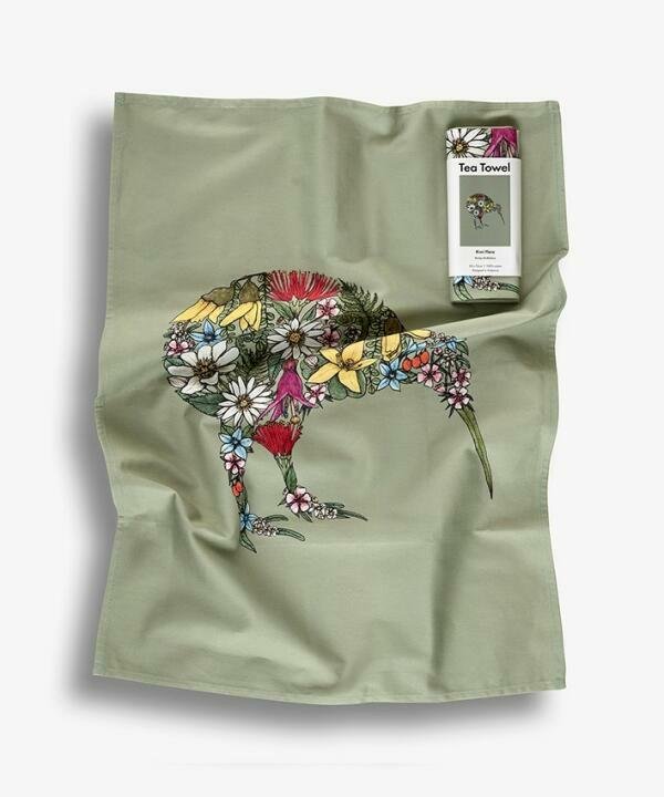 Kiwi Flora Tea Towel