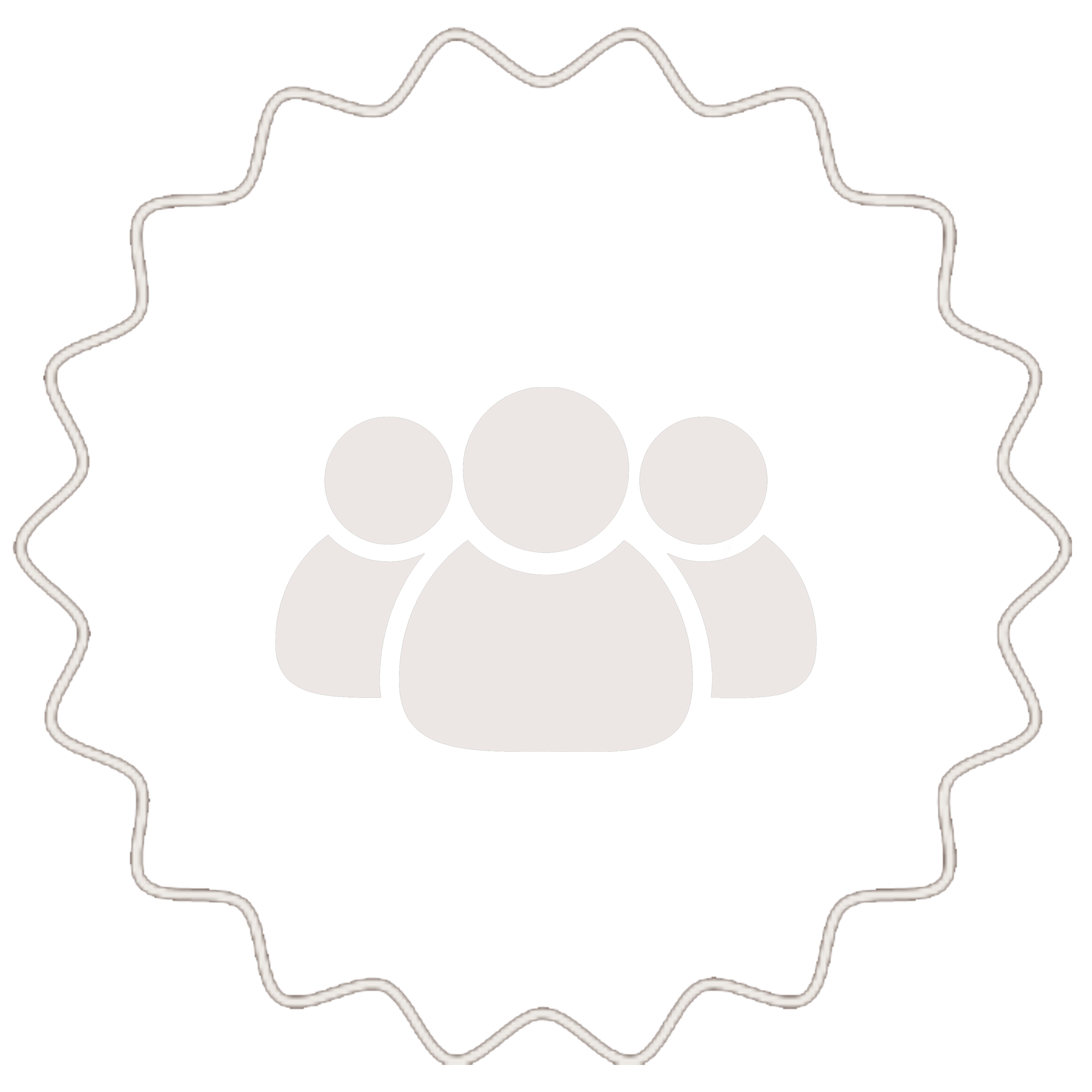 Icon representing a group of people, typically used to symbolize community or teamwork.