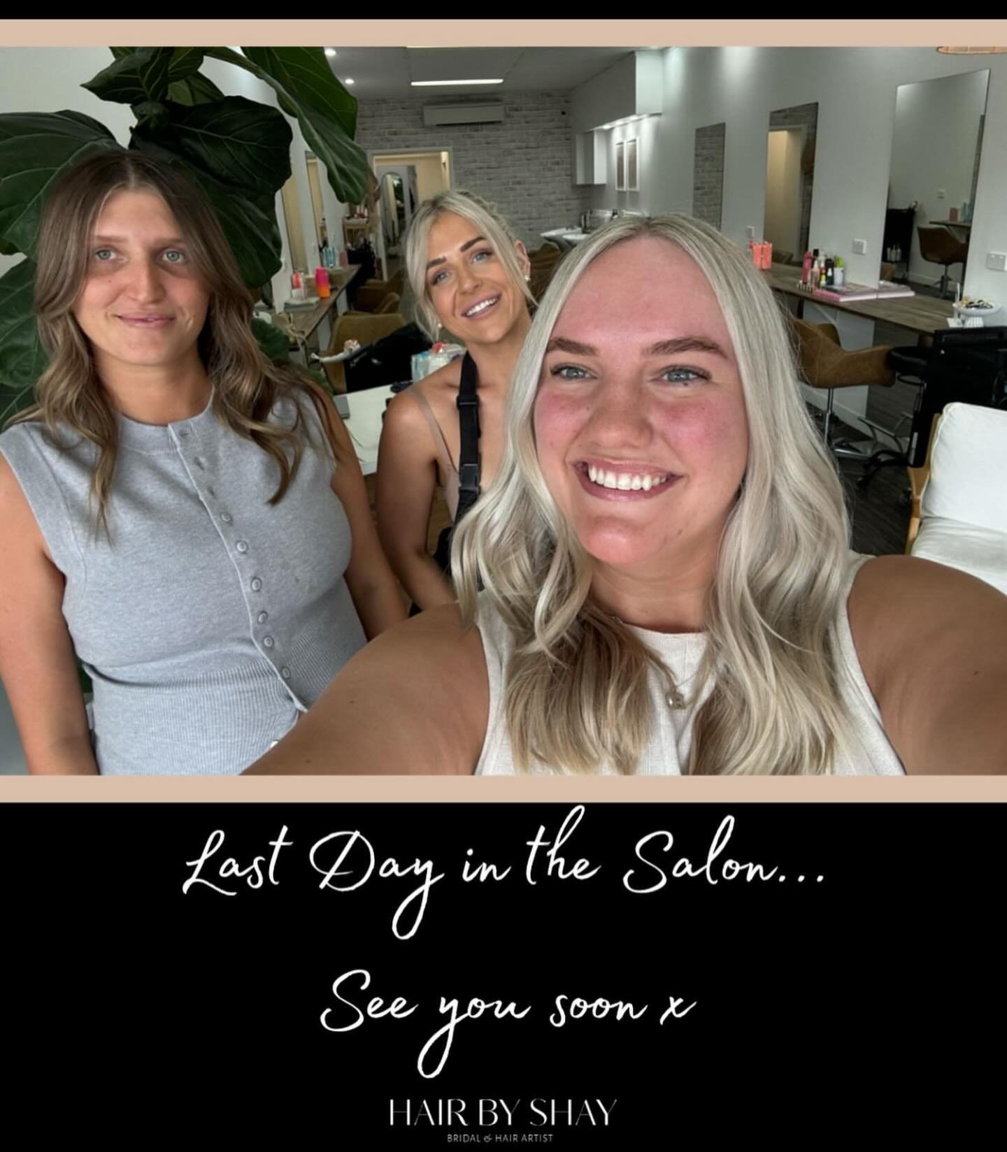 Last day in the salon before I head off on maternity leave 💕

Feeling so grateful for every client who&rsquo;s sat in my chair, shared their stories, and trusted me with their hair over the years.

It&rsquo;s not goodbye, just a little see you soon.
