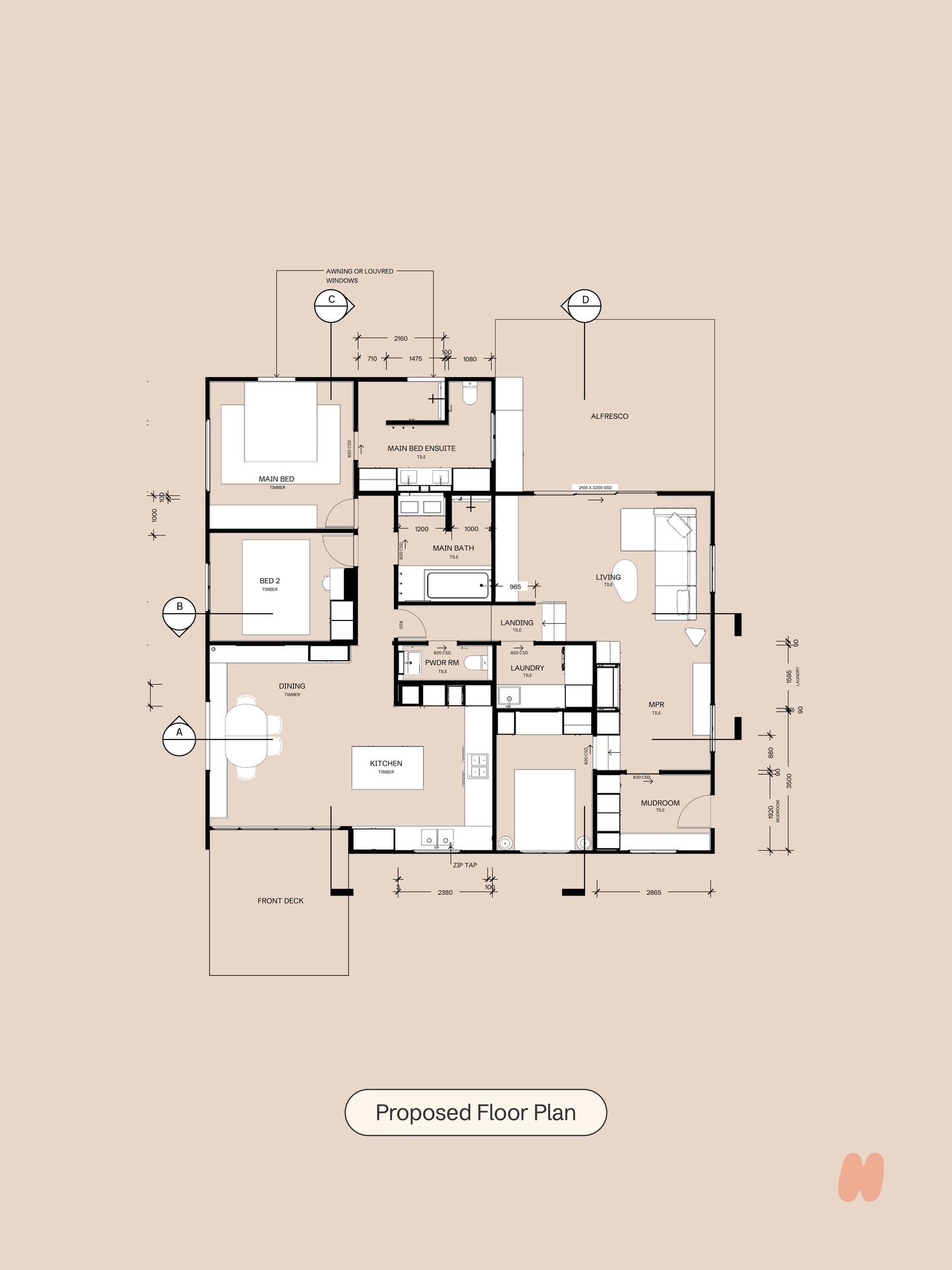 A little extra work can make a big difference to how a home flows and functions! 

In this case - we converted the fourth bedroom into an ensuite and robe for the master suite, an awkward space behind the kitchen was transformed into a laundry and gu