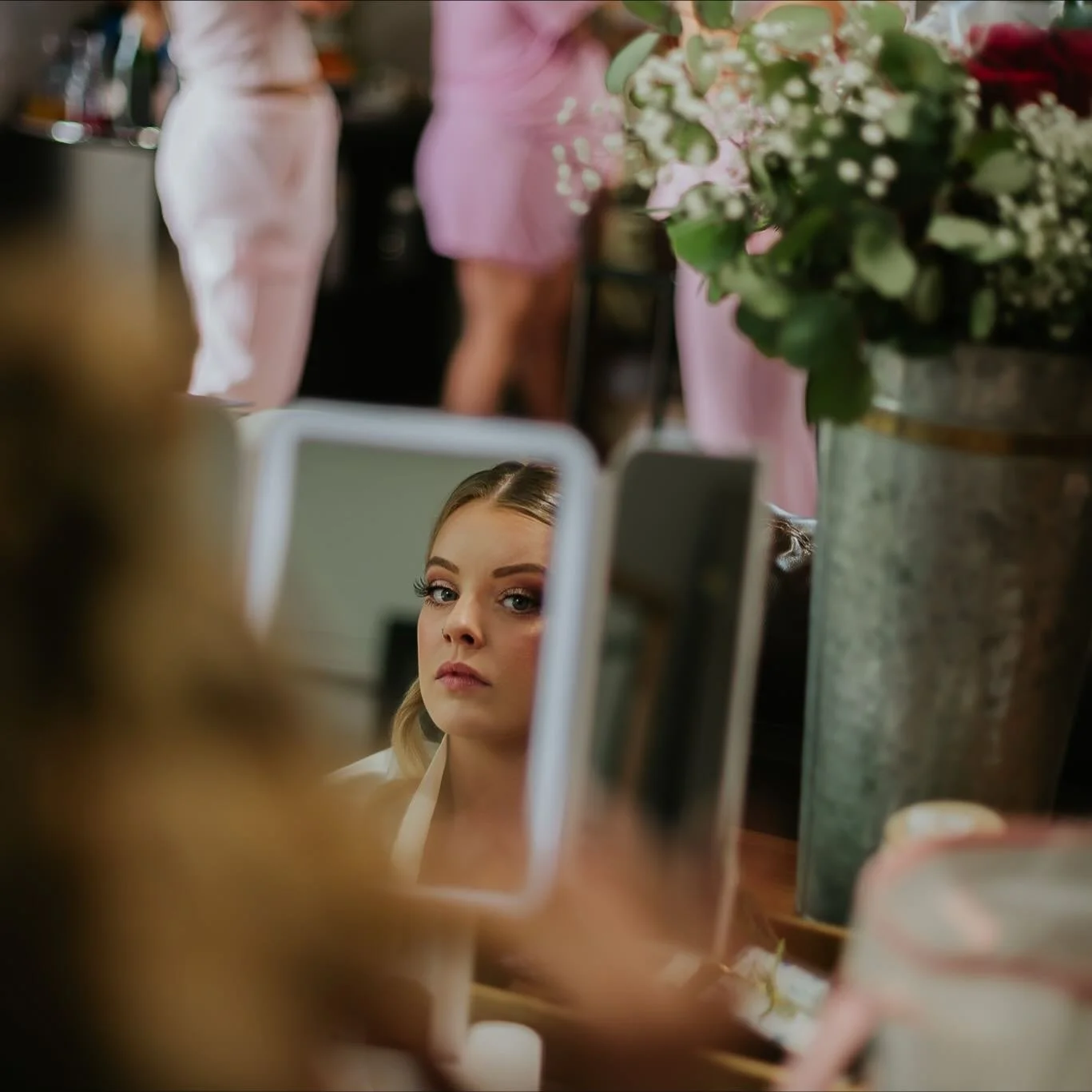 Morning smiles and cherished moments before forever begins✨

Vendors
Photographer: @caitlyntaylorphotography 
DJ: @catalyst_the_phdj 
Venue: @redbarnfarms_coltonwa 
Cupcakes: @wsu_dining and Catering 
Cake: Linda Reynolds
Dress: @marcellasbridal 
Hai
