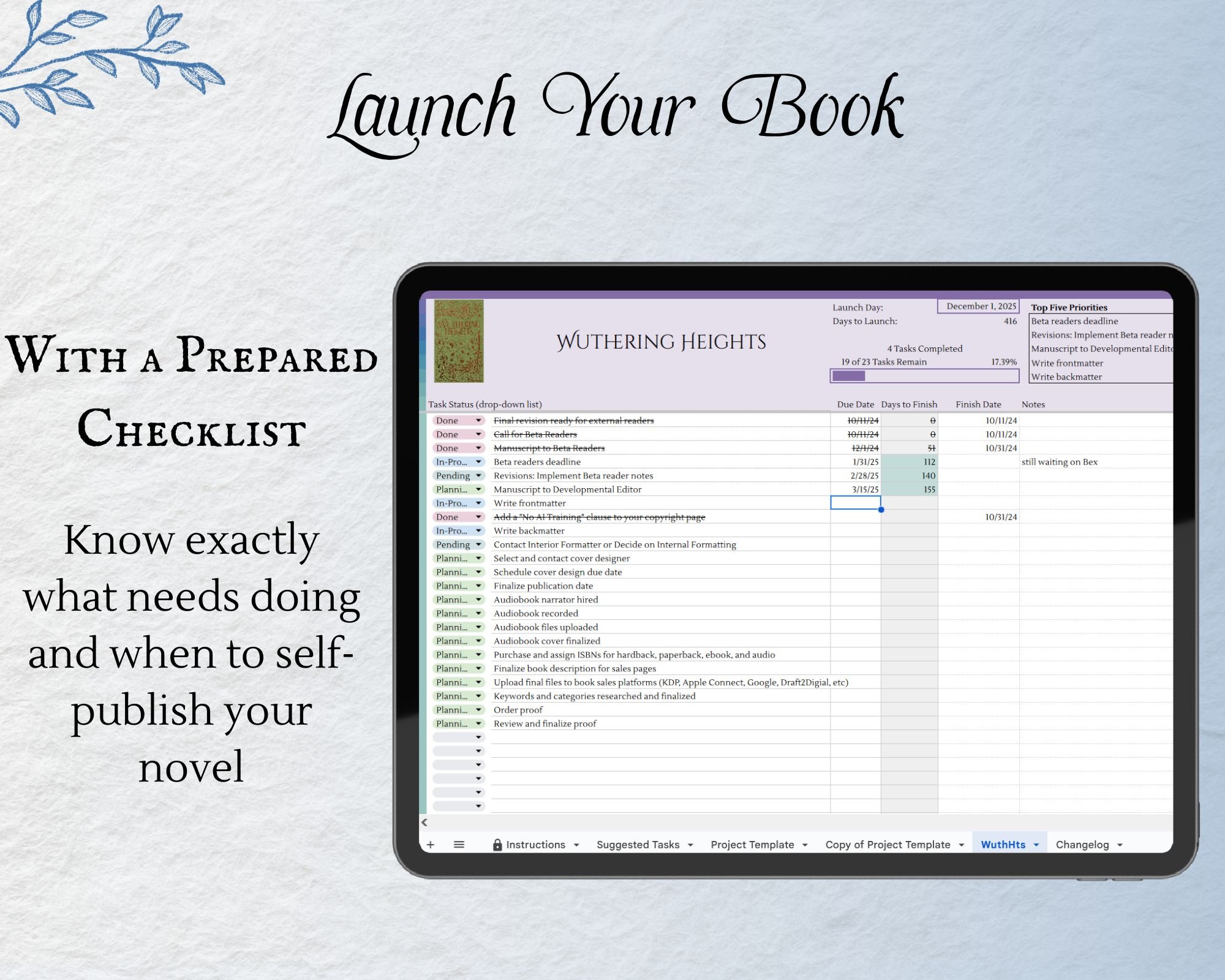 self-publishing checklist