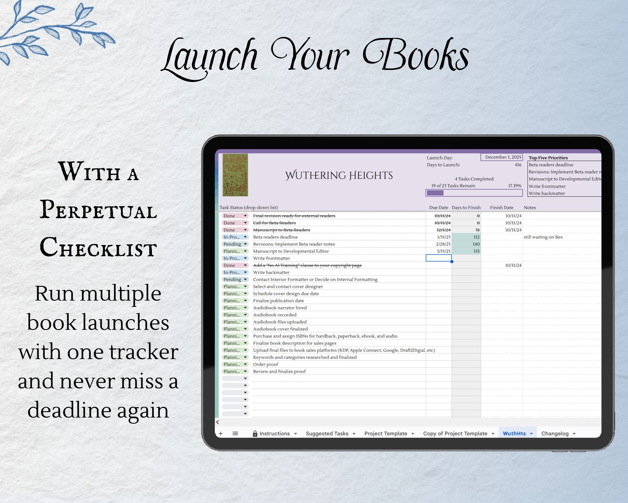 perpetual self-publishing checklist