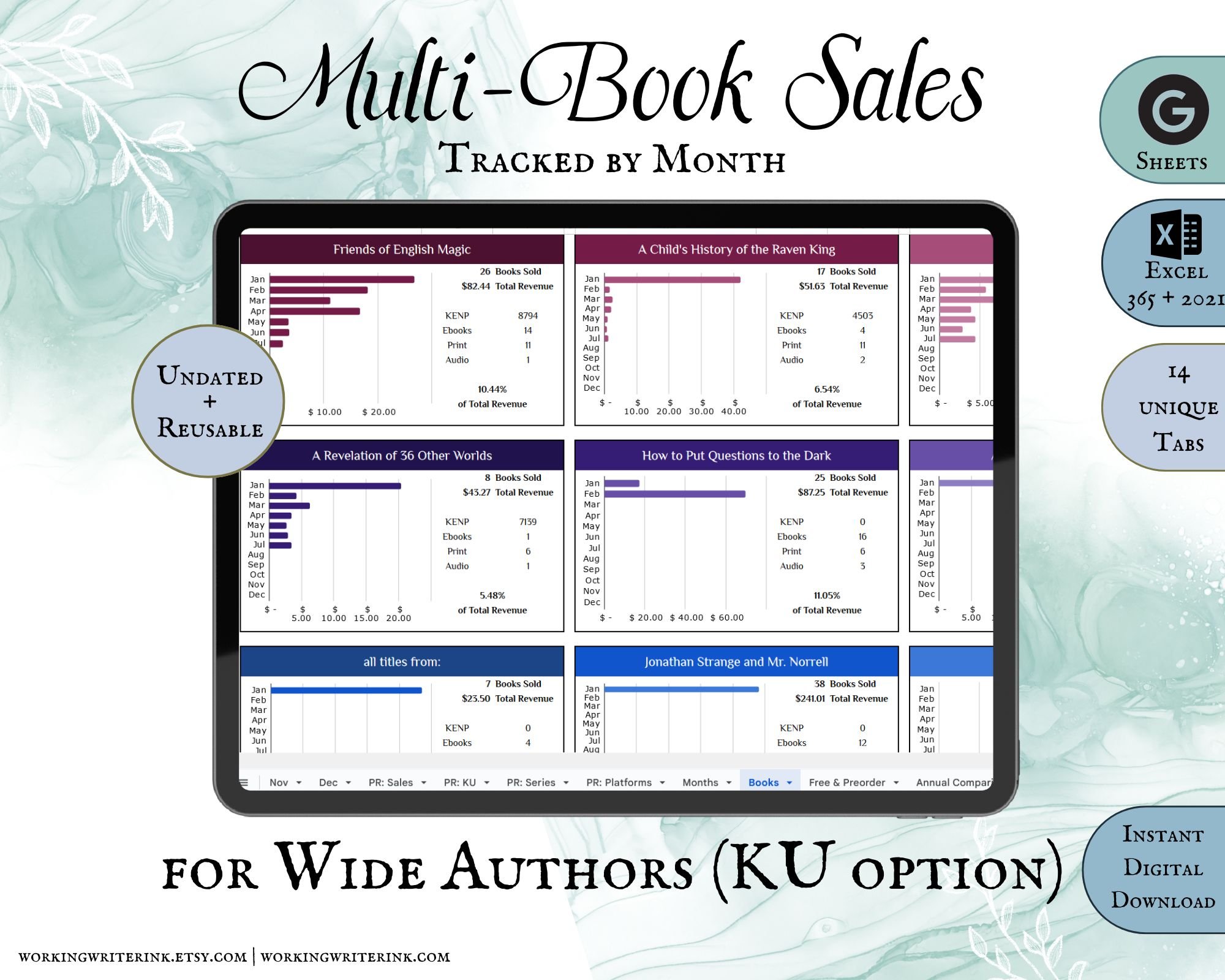 multi-book sales tracker for wide authors with kdp select option