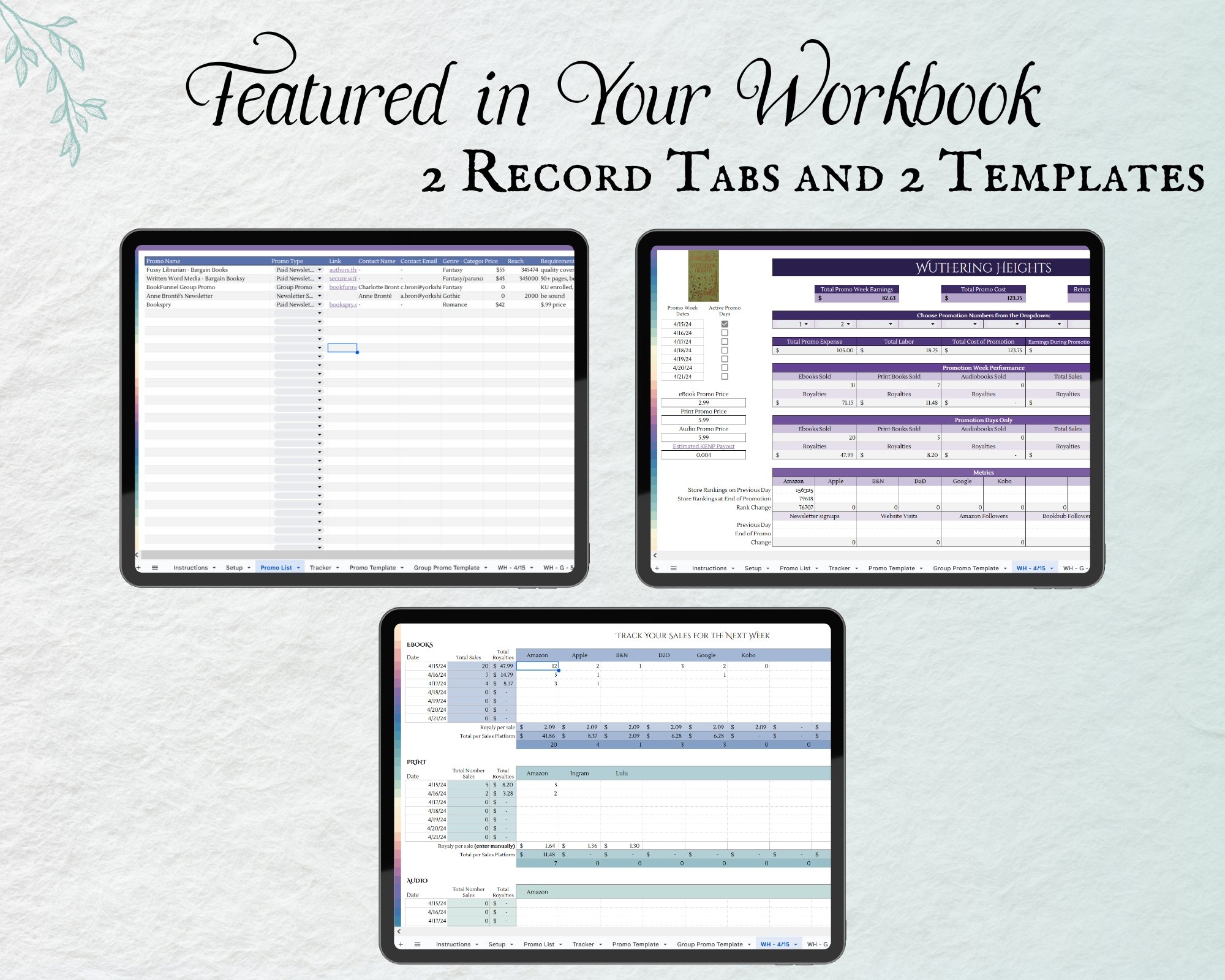 features promo type templates and trackers
